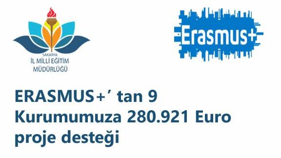 ERASMUS+ tan 9 Kurumumuza 280.921 Euro proje desteği