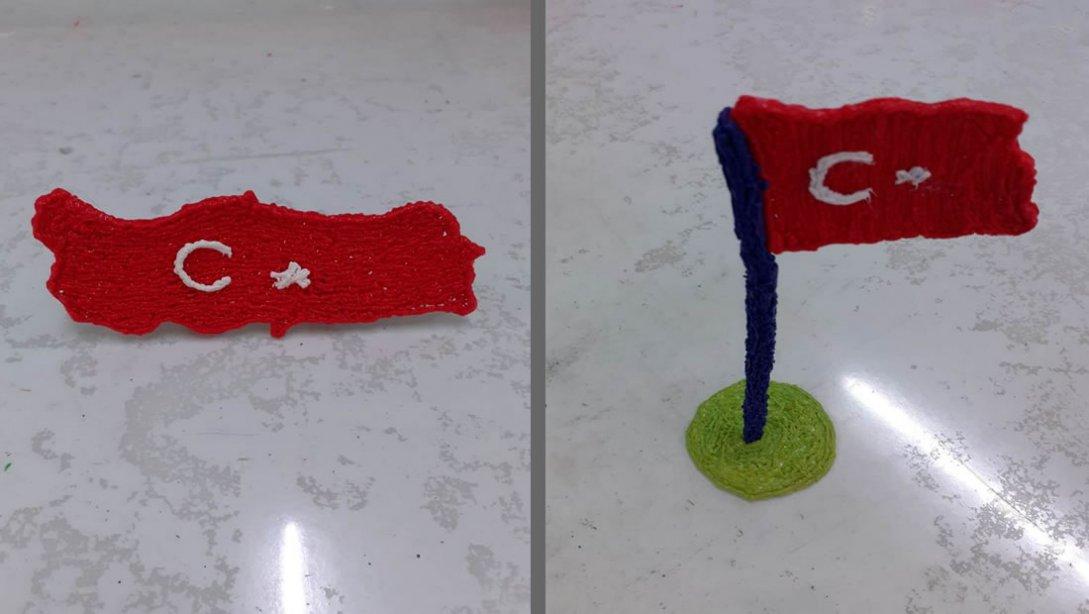 Bu Çocuklar Bir Harika   3D Çalışmalarını Türk Bayrağı Motifleriyle Süslediler