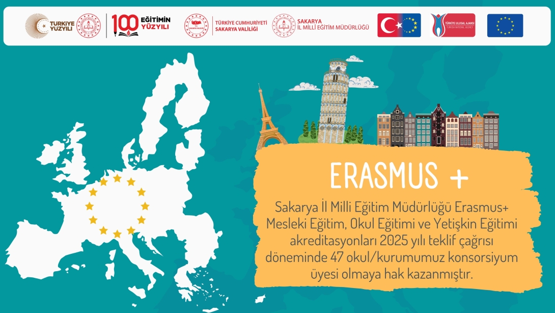 Sakarya İl Milli Eğitim Müdürlüğü Erasmus+ Mesleki Eğitim, Okul Eğitimi ve Yetişkin Eğitimi Akreditasyonu Konsorsiyum Üyesi Başvuru Sonuçları Açıklandı